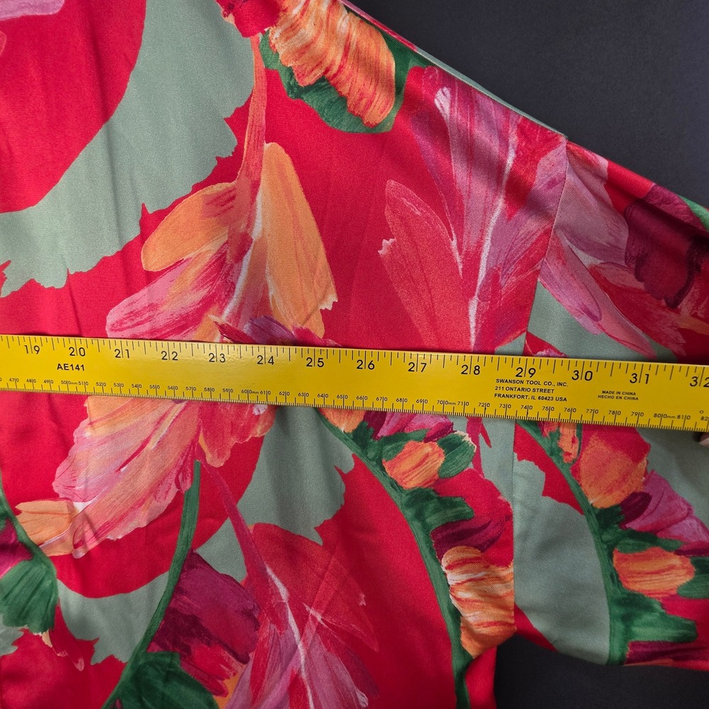 Chicos Tropical Floral Kimono Jacket Open Front L/XL Lined 3/4 Sleeve - Picture 6 of 7
